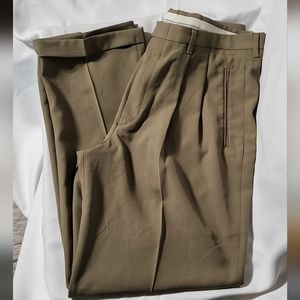 Claiborne Men's Khaki Regular Fit Cuffed Dress Pants Size 34X32